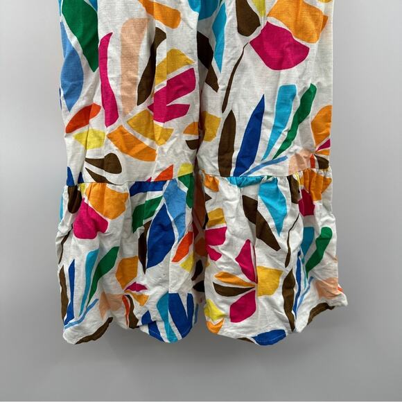 Tabitha Brown for Target Linen Blend Botanical Puff Sleeve Mini Dress Sz XS - Picture 4 of 13